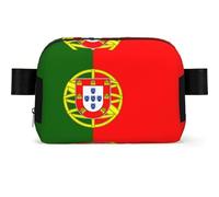 Sac banane imperméable avec sangle réglable et fermeture éclair pour femme Motif drapeau portugais