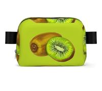 Sac banane imperméable avec sangle réglable et fermeture éclair pour femme Motif kiwi