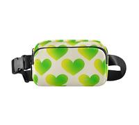 Sac banane imperméable avec sangle réglable pour entraînement de course à pied et randonnée Motif Valentine Love Jaune et vert dégradé