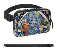 Sac banane imperméable avec sangle réglable pour homme et femme, imprimé culture juive, sac banane avec poches à fermeture éclair, pour entraînement, course à pied, voyage, randonnée, multicolore,