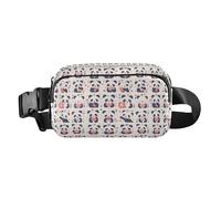 Sac banane imperméable avec sangle réglable pour voyage, course à pied, randonnée, Modèle Motif Jour Amour Pandas Rose, 1 Size