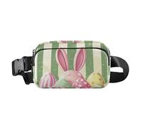 Sac banane imperméable avec sangle réglable pour voyage, gym, travail, Œufs de Pâques avec oreilles de lapin florales, 1 size