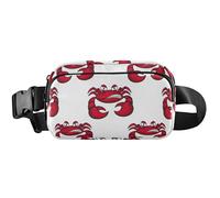 Sac banane imperméable en colère pour femme Motif crabe rouge de dessin animé en colère 20,3 x 13,5 x 5,8 cm, drôle mignon, crabe rouge en colère, 20,3 x 13,5 x 5,8 cm, Angry Cartoon Red Crab, 8 x 5.3