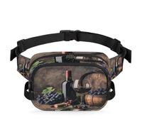 Sac Banane imperméable en Forme de Verre à vin Rouge avec Raisins, Sac à bandoulière pour Femmes et Hommes, Cadeaux de Vacances