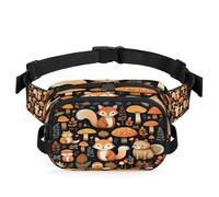 Sac Banane imperméable Motif Champignon Renard, Sac à bandoulière pour Femmes et Hommes, Cadeaux de Vacances