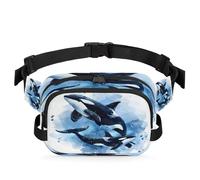 Sac Banane imperméable Motif épaulard Aquarelle, Sac à bandoulière pour Femmes et Hommes, Cadeaux de Vacances