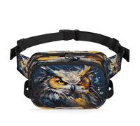Sac Banane imperméable Motif Hibou Aquarelle, Sac à bandoulière pour Femmes et Hommes, Cadeaux de Vacances