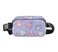 Sac banane imperméable pour femme avec dentifrice Smile Purple - 20,3 x 13,5 x 5,8 cm - Joli sac banane pour femme - Dentifrice violet souriant - 20,3 x 13,5 x 5,8 cm, Dentifrice Smile Purple, 8 x 5.3