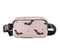 Sac banane imperméable pour femme avec motif chauve-souris d'Halloween rose - 20,3 x 13,5 x 5,8 cm - Chauve-souris d'Halloween rose - 20,3 x 13,5 x 5,8 cm, Chauve-souris d'Halloween rose, 8 x 5.3 x