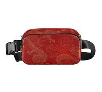 Sac banane imperméable pour femme avec pochette de ceinture classique dragon rouge pour femme, 20,3 x 13,5 x 5,8 cm, drôle mignon, dragon rouge classique, 20,3 x 13,5 x 5,8 cm, amusant et mignon
