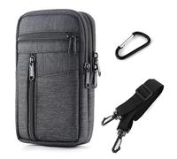 Sac banane imperméable pour femme double couche en plein air avec ceinture pour hommes pochette pour téléphone unisexe pour les sorties, Noir/blanc, One Size