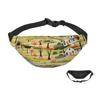 Sac banane imperméable pour femme et homme avec sangle réglable Motif paresseux, Style de vie champ, Taille unique