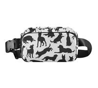 Sac banane imperméable pour femme - Sac banane de voyage simple pour homme - Chien simple noir - 20,3 x 13,5 x 5,8 cm - Drôle mignon - Chien simple noir - 20,3 x 13,5 x 5,8 cm, Simple Dog Noir, 8 x