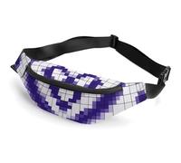 Sac banane imperméable pour homme et femme avec motif chat dans un chapeau avec sangle réglable, Forme de cœur violet, 36*15cm