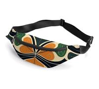 Sac banane imperméable pour homme et femme avec motif chat dans un chapeau avec sangle réglable, Motif sur fond noir, 36*15cm