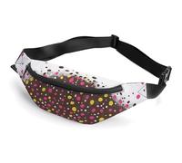 Sac banane imperméable pour homme et femme avec motif chat dans un chapeau avec sangle réglable, Visage heureux de fille, 36*15cm