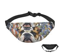 Sac banane imperméable pour homme et femme avec sangle réglable, Bulldog anglais, Taille unique