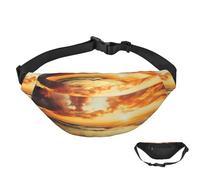 Sac banane imperméable pour homme et femme avec sangle réglable, Ciel coucher de soleil nuageux, Taille unique