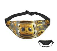 Sac banane imperméable pour homme et femme avec sangle réglable Motif abeilles mignonnes, Miel abeilles mignonnes, Taille unique