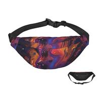 Sac banane imperméable pour homme et femme avec sangle réglable Motif aigle, Fluide Texture Abstrait, Taille unique