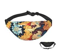 Sac banane imperméable pour homme et femme avec sangle réglable Motif aigle, Motif floral abstrait, Taille unique