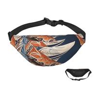 Sac banane imperméable pour homme et femme avec sangle réglable Motif crâne et rose, Requin avec motif tribal, Taille unique