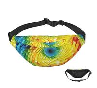 Sac banane imperméable pour homme et femme avec sangle réglable Motif libellule rouge, Rainbow Swirl, Taille unique