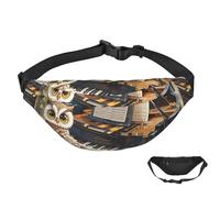 Sac banane imperméable pour homme et femme avec sangle réglable Motif teckel, Hibou joue du piano, Taille unique