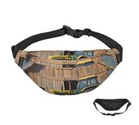 Sac banane imperméable pour homme et femme avec sangle réglable Motif teckel, Vieille grange en bois avec tracteur, Taille unique