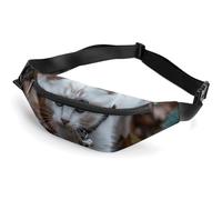 Sac banane imperméable pour homme et femme avec sangle réglable pour ail et coriandre, Chat aux yeux bleus., 36*15cm