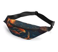 Sac banane imperméable pour homme et femme avec sangle réglable pour ail et coriandre, Reflet de la lanterne, 36*15cm