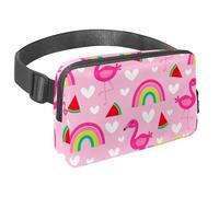 Sac banane imperméable pour homme et femme avec sangle réglable pour course à pied, entraînement, voyage, tour Eiffel, fleurs roses, Multicolore 8., Taille unique, Organiseur de sac