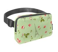 Sac banane imperméable pour homme et femme avec sangle réglable pour la course à pied, l'entraînement, les voyages, tour Eiffel fleur, Multicolore 13., Taille unique, Organiseur de sac