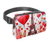 Sac banane imperméable pour homme et femme avec sangle réglable pour la course à pied, l'entraînement, les voyages, tour Eiffel roses, multicolore 1, Taille unique, Organiseur de sac