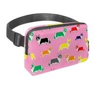 Sac banane imperméable pour homme et femme avec sangle réglable pour la course à pied, l'entraînement, les voyages, chien Corgi de dessin animé, Multicolore 14., Taille unique, Organiseur de sac