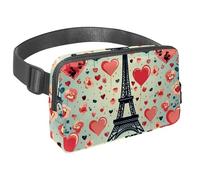Sac banane imperméable pour homme et femme avec sangle réglable pour la course à pied, l'entraînement, les voyages, tour Eiffel roses, Multicolore 7., Taille unique, Organiseur de sac