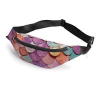 Sac banane imperméable pour homme et femme Mauna Kea Summit Sunset avec sangle réglable, Fond écailles de sirène, 36*15cm