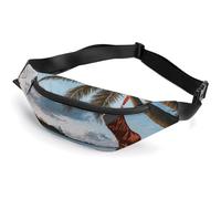 Sac banane imperméable pour homme et femme Mauna Kea Summit Sunset avec sangle réglable, Palmier Merry Christmas, 36*15cm