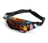 Sac banane imperméable pour homme et femme Mauna Kea Summit Sunset avec sangle réglable, Pilules médicinales, 36*15cm