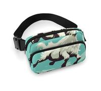 Sac banane imperméable pour homme et femme Motif pingouin portant des fleurs, Goat Frolic, 20x13cm, Art Déco