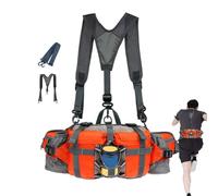 Sac banane imperméable pour l'extérieur, avec porte-bouteille, sac banane | de randonnée avec système de sangle réglable, sac utilitaire de sport pour la pêche, la chasse, les voyages, le camping, 3,8
