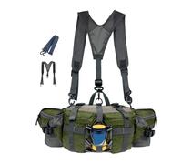 Sac banane imperméable pour l'extérieur - Sac banane imperméable à l'eau - Ceinture de course réglable avec porte-bouteille de jus pour la randonnée, la marche, la course, la chasse, Vert de l'armée