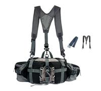 Sac banane imperméable pour l'extérieur - Sac banane imperméable à l'eau - Ceinture de course réglable avec porte-bouteille de jus pour la randonnée, la marche, la course, la chasse, noir, se