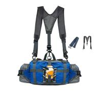 Sac Banane imperméable pour l'extérieur - Sac Banane imperméable à l'eau - Ceinture de Course réglable avec Porte-Bouteille de jus pour la randonnée, la Marche, la Course, la Chasse, Bleu, se
