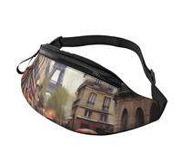 Sac banane imperméable Rainy Street in Paris pour homme et femme