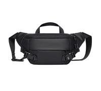 Sac banane imperméable, sac de poitrine tendance, pochette de hanche multifonctionnelle, voyage, course en plein air et chasse, 36,5 x 15,8 x 4,9 cm, idéal pour les aventures actives, Noir, Refer to