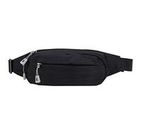 Sac Banane imperméable Unisexe, Sac Banane de Sport, Ceinture de Course avec Plusieurs Poches zippées pour Salle de Sport, randonnée, Voyage, Tissu Oxford Noir Bleu Gris 12,6 (Noire)