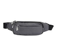 Sac Banane imperméable Unisexe, Sac Banane de Sport, Ceinture de Course avec Plusieurs Poches zippées pour Salle de Sport, randonnée, Voyage, Tissu Oxford Noir Bleu Gris 12,6 (Grise)