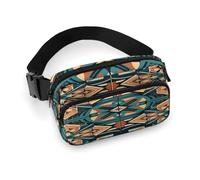 Sac banane imprimé à grille orange foncé pour entraînement, voyage, course décontractée, course à pied, randonnée, cyclisme, grille orange foncé, 7,9 x 13 cm, Grille orange foncé, 7.9 X 5.1 in