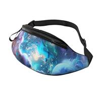 Sac banane imprimé à rayures colorées pour homme et femme, sac banane de course à pied, sac banane pour voyage, randonnée, Espace univers graphique coloré, Taille unique